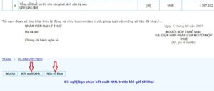 Chọn “Hoàn thành tờ khai” sau đó kiểm tra lại tờ khai của cá nhân bạn, chọn “Kết xuất XML” trước khi chọn “Nộp tờ khai”